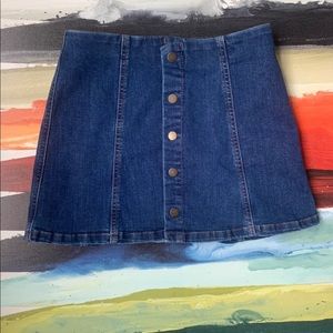 Button Up Jean Mini Skirt
